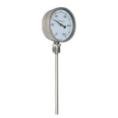 Hot jacket bimetal thermometer